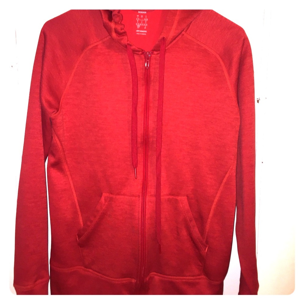 Red Adidas Zip Up Jacket